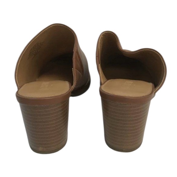 J. Crew Tan Leather Block Heel Mules - Picture 4 of 5